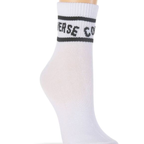 Converse 3-PK Stripe Logo Flat Knit Quarter Socks - Picture 4 of 8